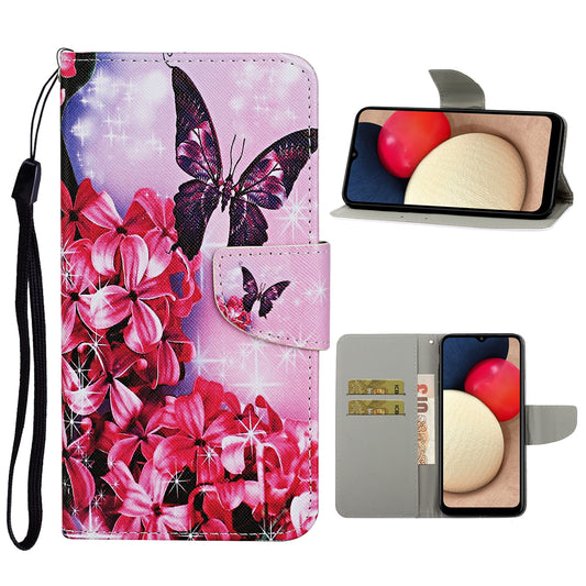 Pattern Printing TPU + PU Leather Wallet Stand Phone Case with Lanyard for Samsung Galaxy A52 4G/5G / A52s 5G