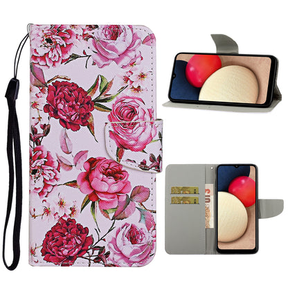 Pattern Printing TPU + PU Leather Wallet Stand Phone Case with Lanyard for Samsung Galaxy A52 4G/5G / A52s 5G