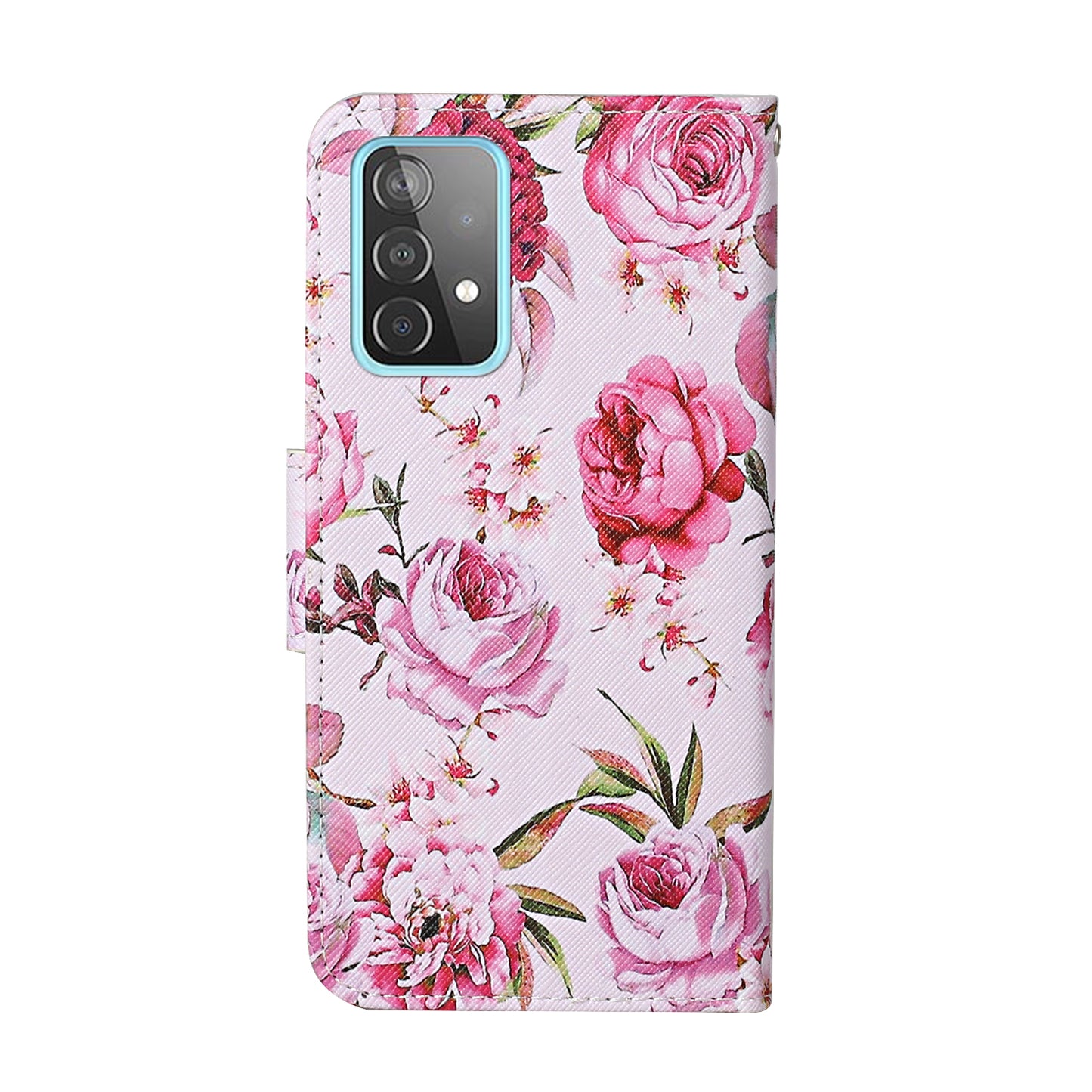 Pattern Printing TPU + PU Leather Wallet Stand Phone Case with Lanyard for Samsung Galaxy A52 4G/5G / A52s 5G