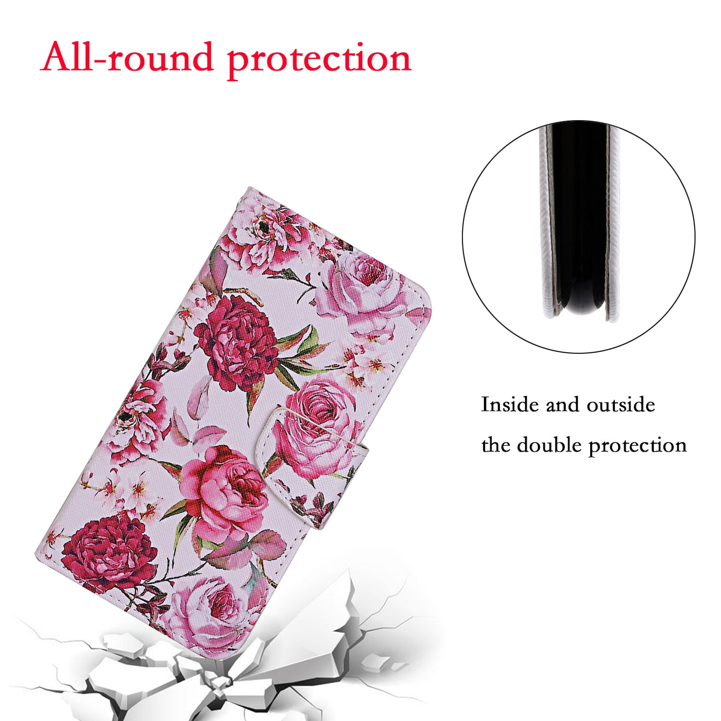 Pattern Printing TPU + PU Leather Wallet Stand Phone Case with Lanyard for Samsung Galaxy A52 4G/5G / A52s 5G