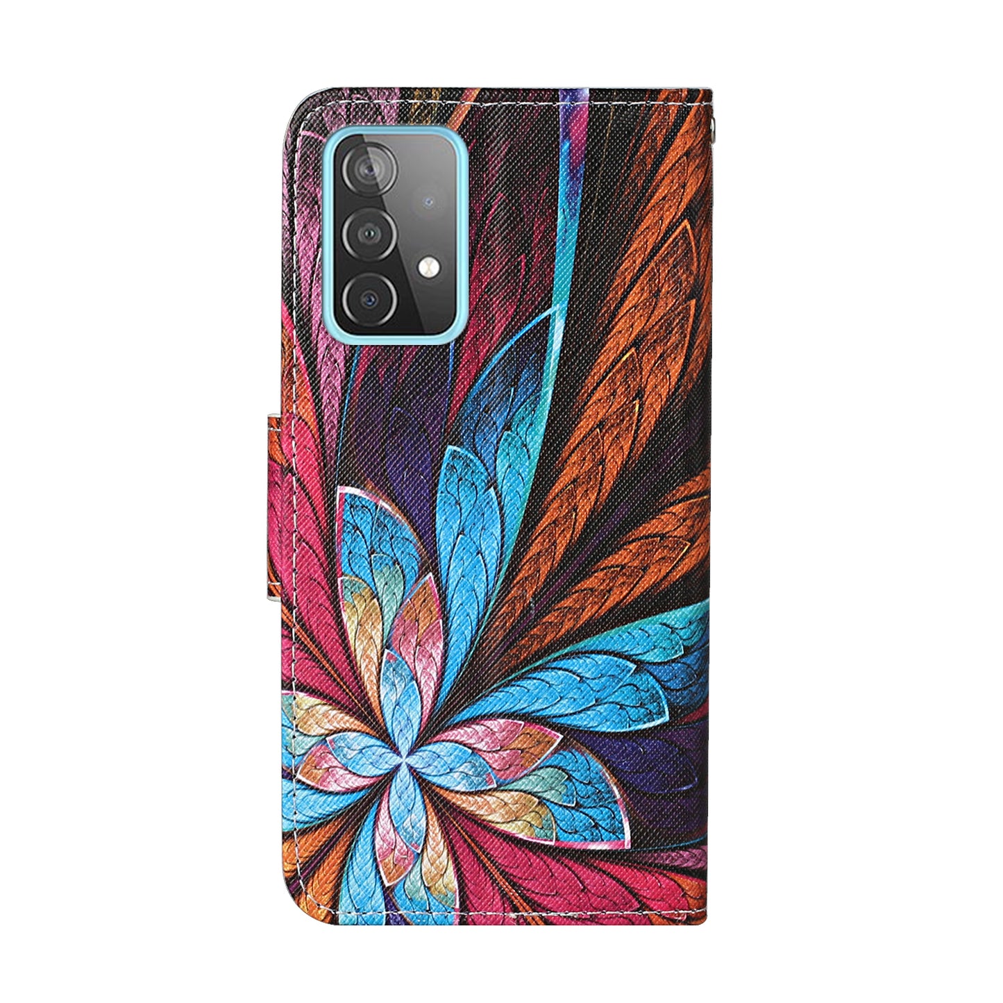 Pattern Printing TPU + PU Leather Wallet Stand Phone Case with Lanyard for Samsung Galaxy A52 4G/5G / A52s 5G