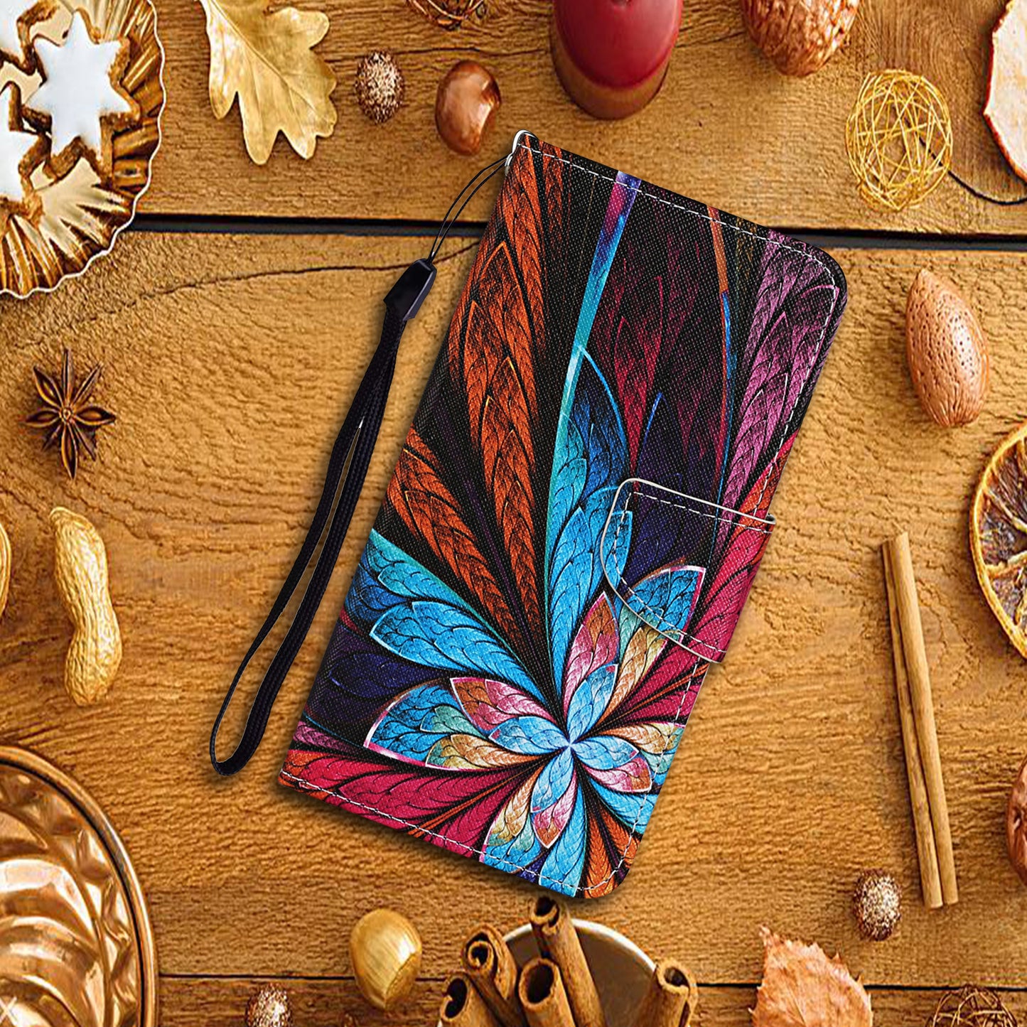 Pattern Printing TPU + PU Leather Wallet Stand Phone Case with Lanyard for Samsung Galaxy A52 4G/5G / A52s 5G