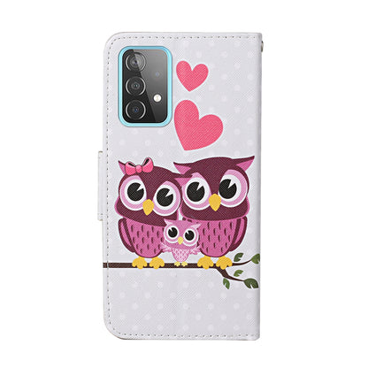 Pattern Printing TPU + PU Leather Wallet Stand Phone Case with Lanyard for Samsung Galaxy A52 4G/5G / A52s 5G