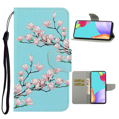 TPU + PU Leather Wallet Stand Phone Case with Lanyard for Samsung Galaxy A52 4G/5G / A52s 5G