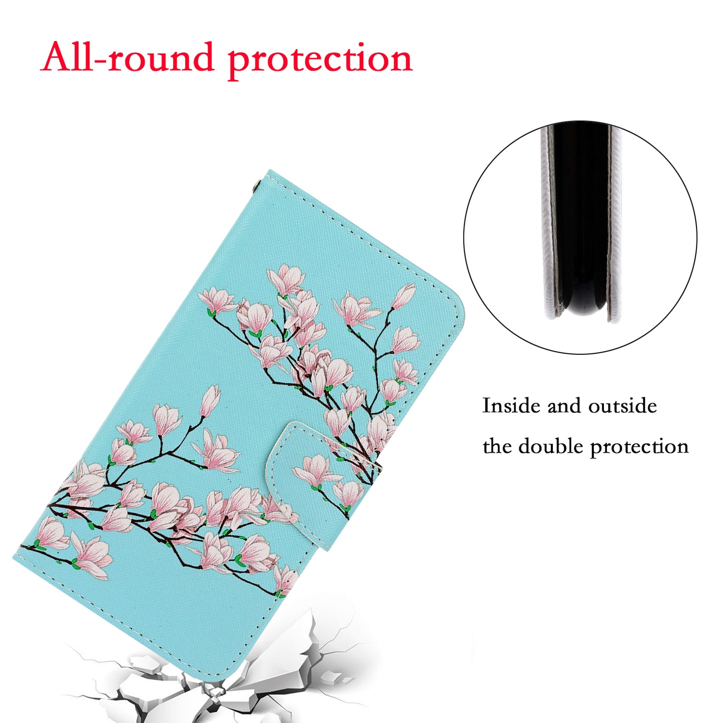 TPU + PU Leather Wallet Stand Phone Case with Lanyard for Samsung Galaxy A52 4G/5G / A52s 5G