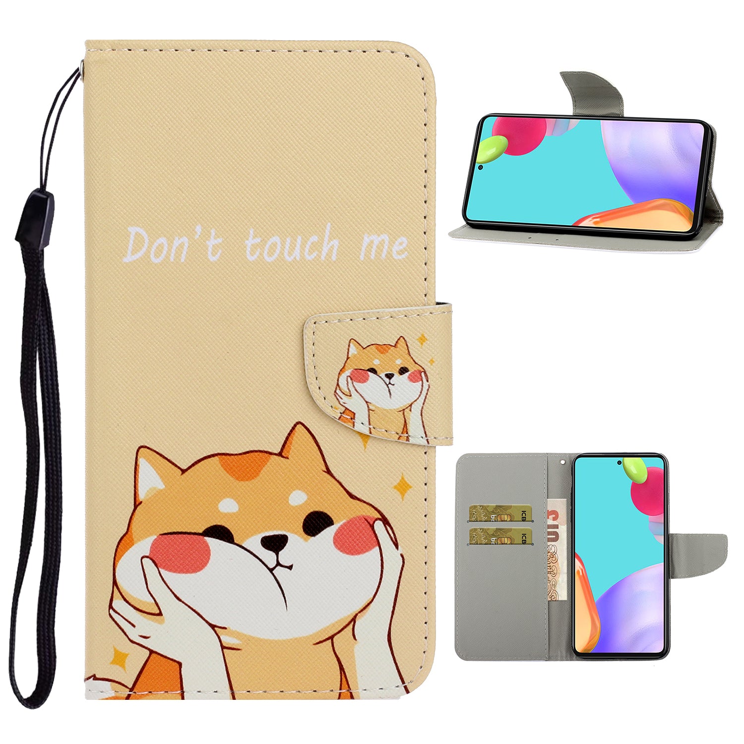 TPU + PU Leather Wallet Stand Phone Case with Lanyard for Samsung Galaxy A52 4G/5G / A52s 5G