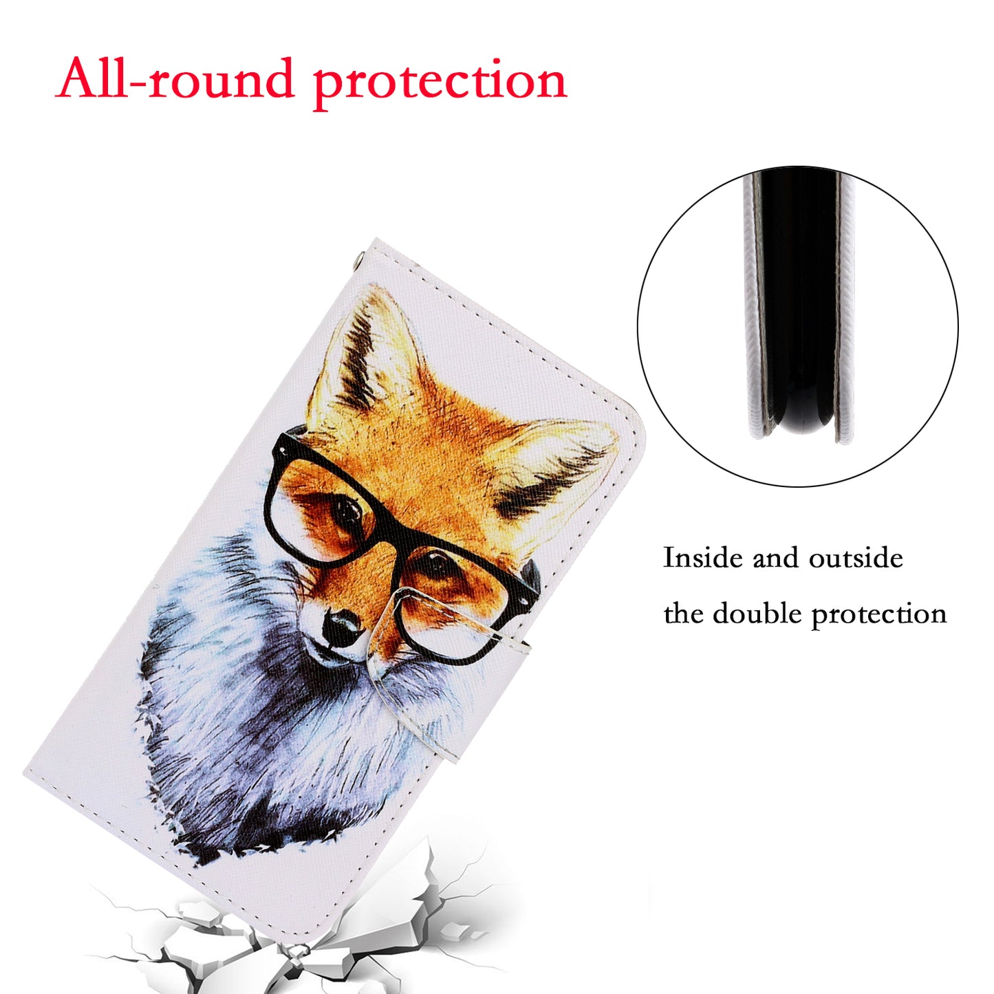 TPU + PU Leather Wallet Stand Phone Case with Lanyard for Samsung Galaxy A52 4G/5G / A52s 5G