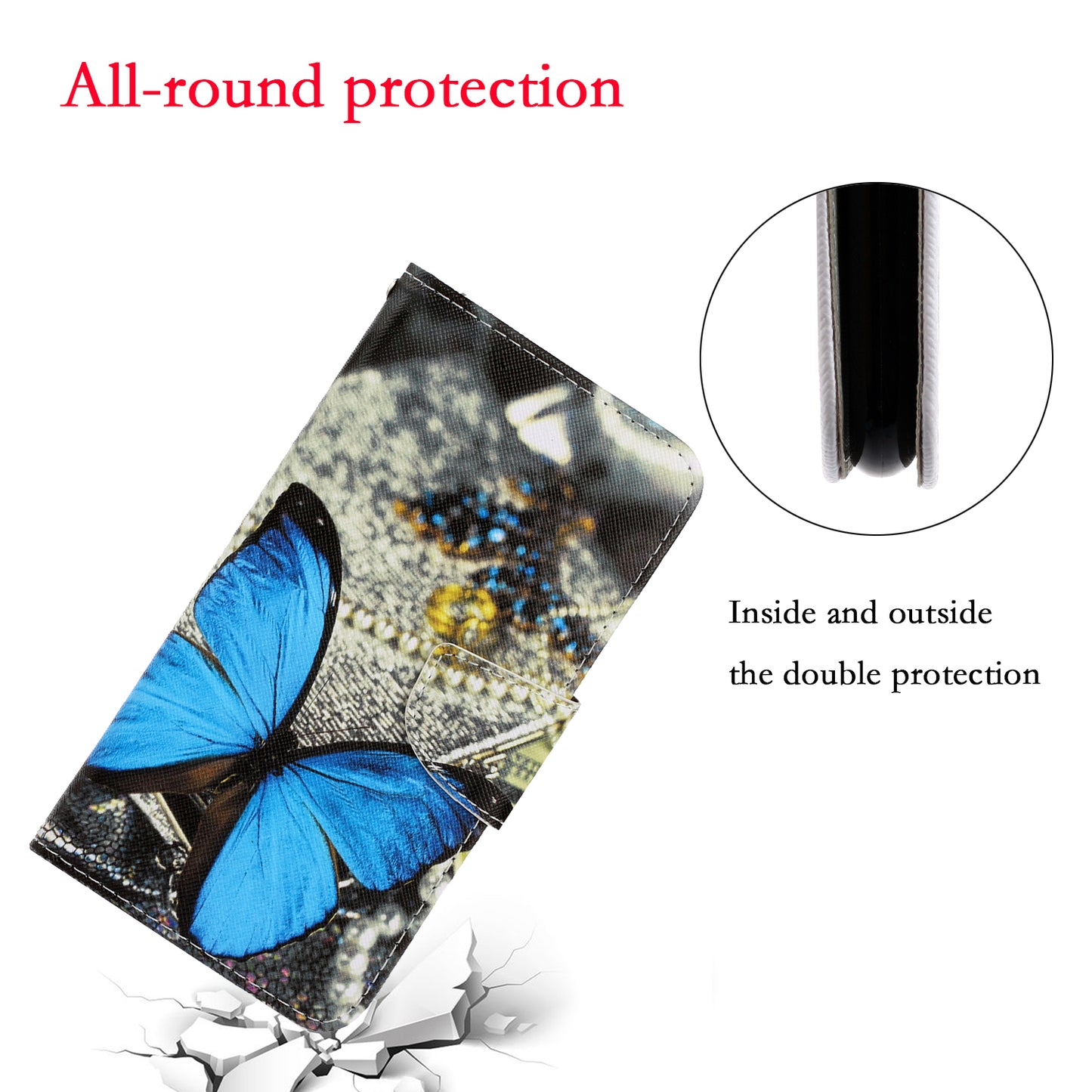 TPU + PU Leather Wallet Stand Phone Case with Lanyard for Samsung Galaxy A52 4G/5G / A52s 5G