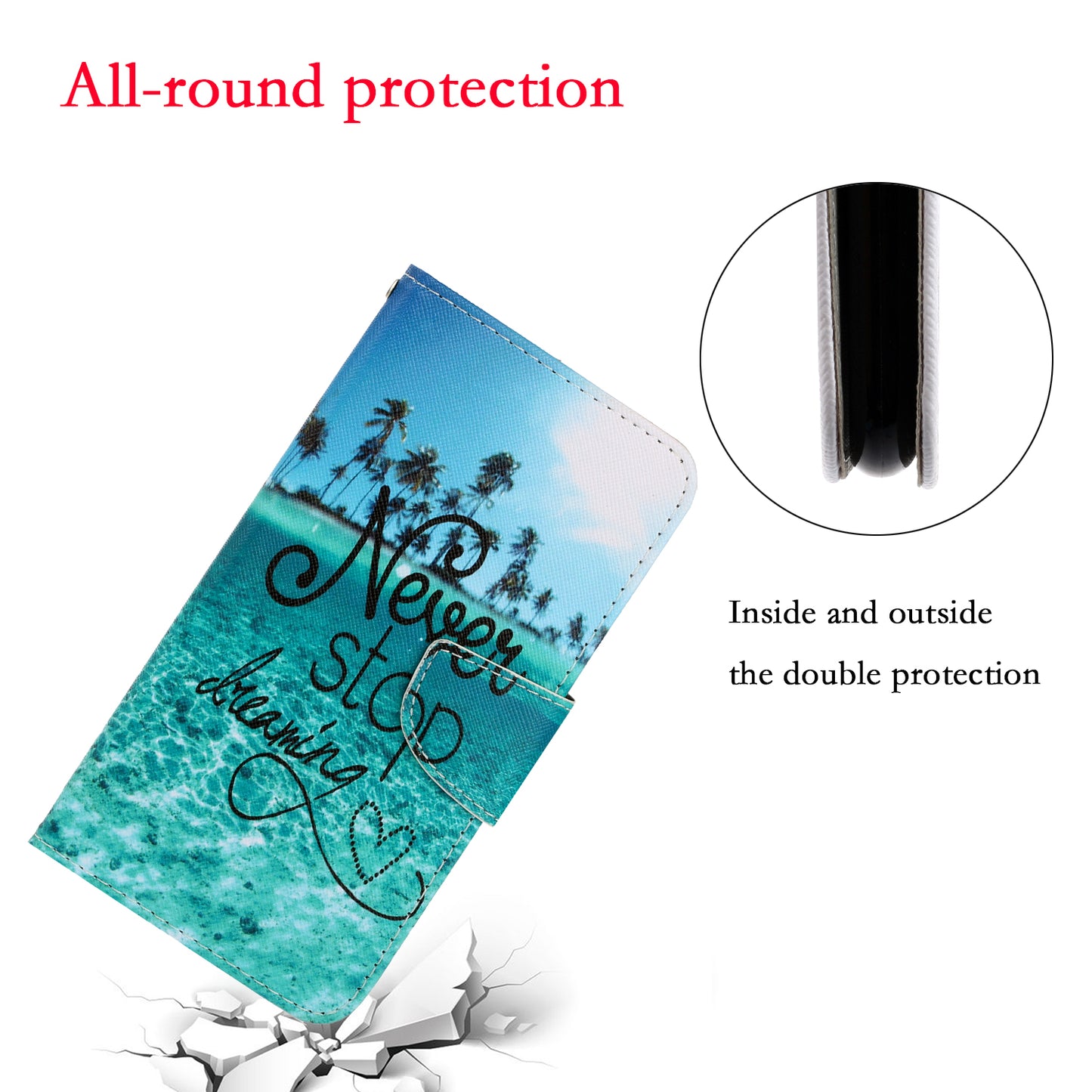 TPU + PU Leather Wallet Stand Phone Case with Lanyard for Samsung Galaxy A52 4G/5G / A52s 5G