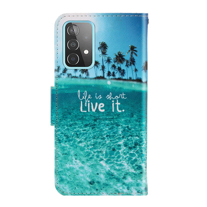 TPU + PU Leather Wallet Stand Phone Case with Lanyard for Samsung Galaxy A52 4G/5G / A52s 5G