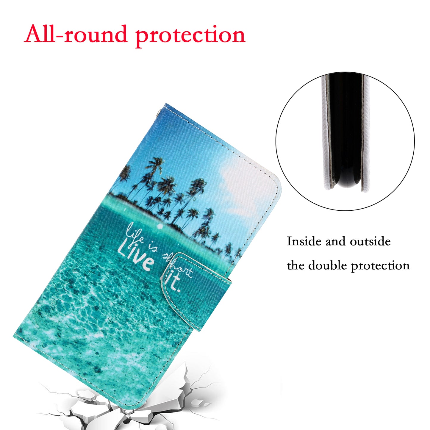 TPU + PU Leather Wallet Stand Phone Case with Lanyard for Samsung Galaxy A52 4G/5G / A52s 5G