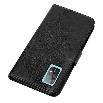 Imprint Butterfly Flower Pattern Wallet Stand Leather Case for Samsung Galaxy A52 4G/5G / A52s 5G
