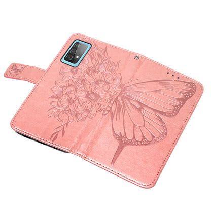 Imprint Butterfly Flower Pattern Wallet Stand Leather Case for Samsung Galaxy A52 4G/5G / A52s 5G