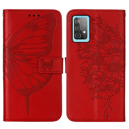 Imprint Butterfly Flower Pattern Wallet Stand Leather Case for Samsung Galaxy A52 4G/5G / A52s 5G