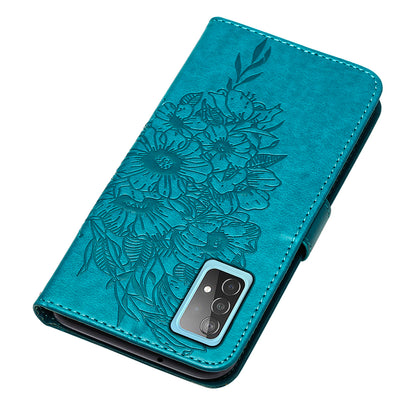 Imprint Butterfly Flower Pattern Wallet Stand Leather Case for Samsung Galaxy A52 4G/5G / A52s 5G