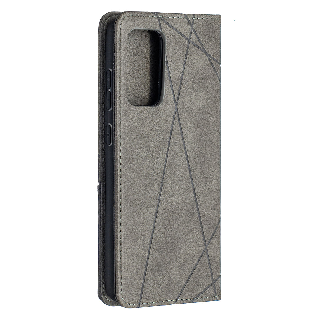 For Samsung Galaxy A52 4G/5G / A52s 5G Geometric Pattern Leather Stand Case Card Holder Shell