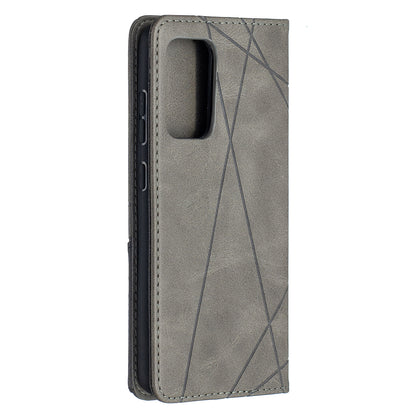 For Samsung Galaxy A52 4G/5G / A52s 5G Geometric Pattern Leather Stand Case Card Holder Shell