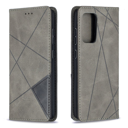 For Samsung Galaxy A52 4G/5G / A52s 5G Geometric Pattern Leather Stand Case Card Holder Shell