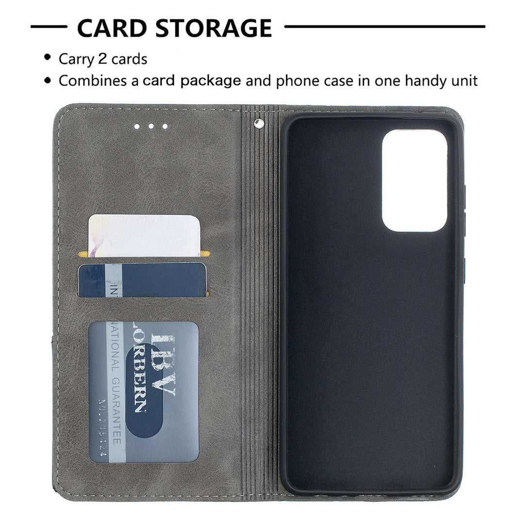 For Samsung Galaxy A52 4G/5G / A52s 5G Geometric Pattern Leather Stand Case Card Holder Shell