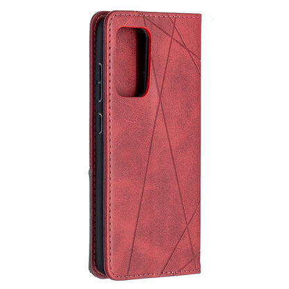 For Samsung Galaxy A52 4G/5G / A52s 5G Geometric Pattern Leather Stand Case Card Holder Shell