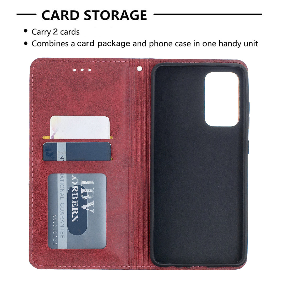For Samsung Galaxy A52 4G/5G / A52s 5G Geometric Pattern Leather Stand Case Card Holder Shell