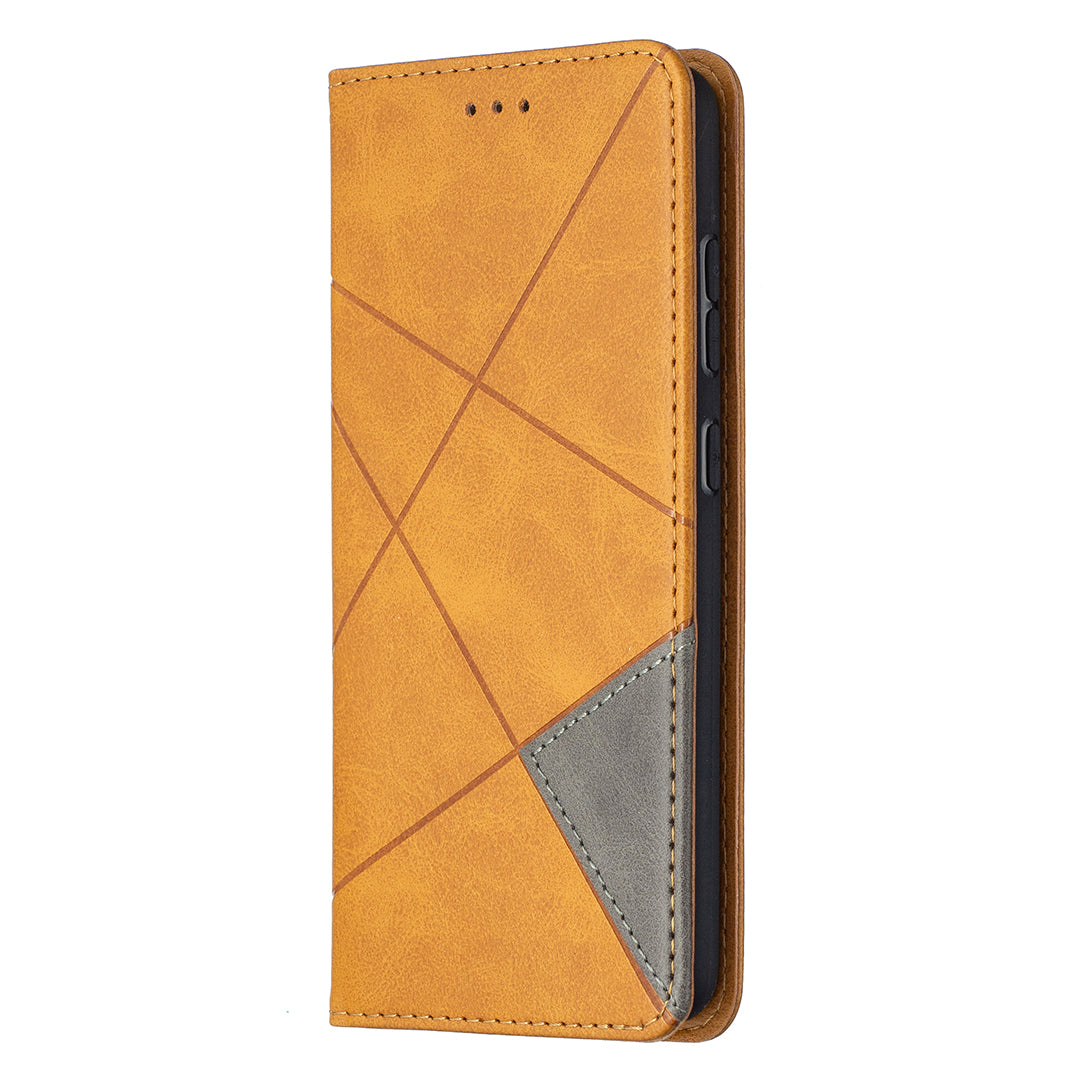 For Samsung Galaxy A52 4G/5G / A52s 5G Geometric Pattern Leather Stand Case Card Holder Shell