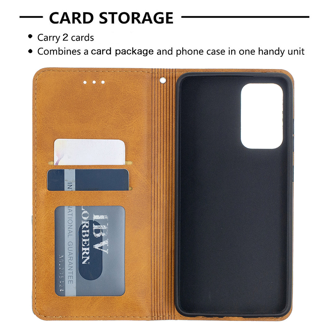For Samsung Galaxy A52 4G/5G / A52s 5G Geometric Pattern Leather Stand Case Card Holder Shell