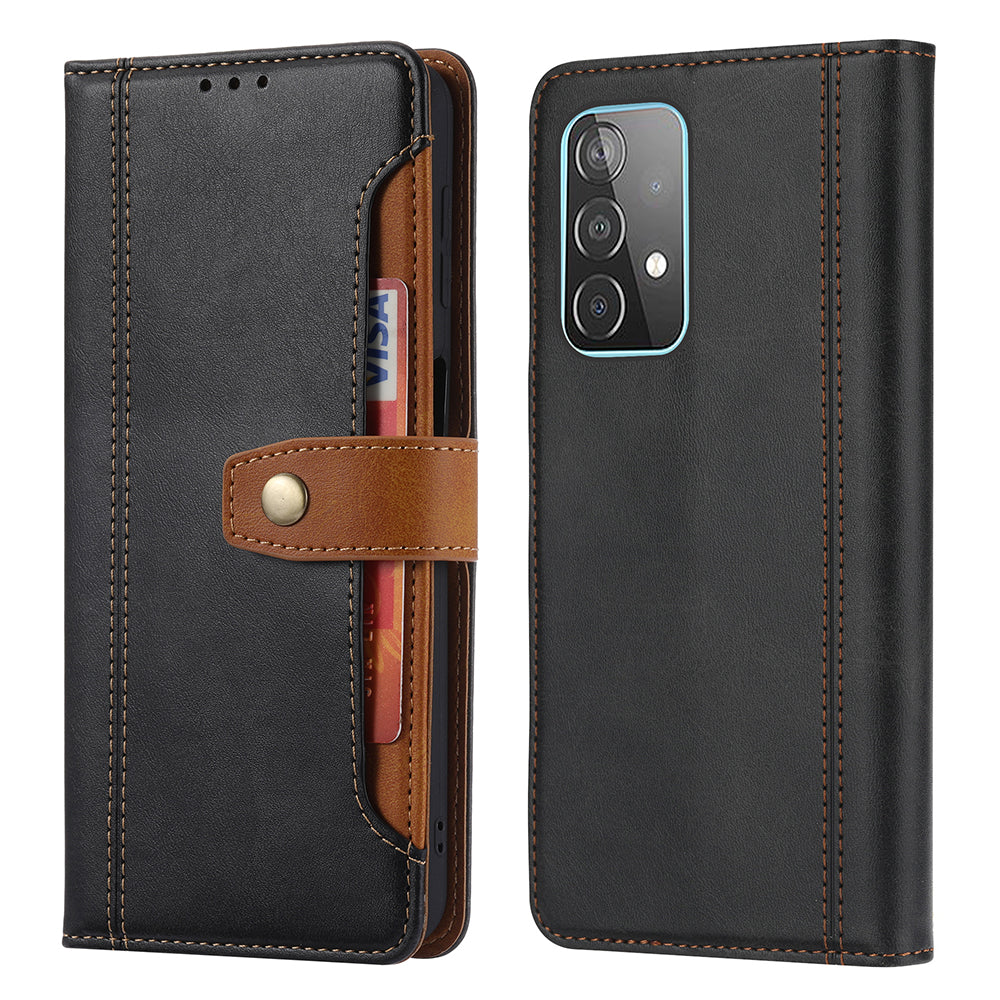 Leather Wallet Stand Phone Shell with Supporting Stand for Samsung Galaxy A52 4G/5G / A52s 5G