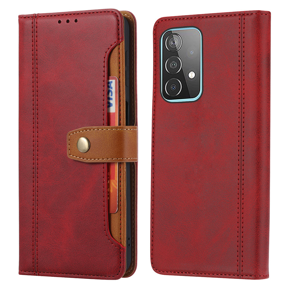 Leather Wallet Stand Phone Shell with Supporting Stand for Samsung Galaxy A52 4G/5G / A52s 5G