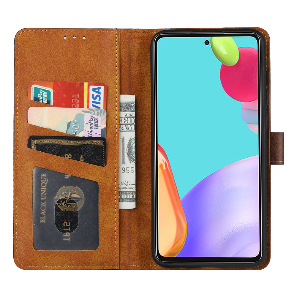 Leather Wallet Stand Phone Shell with Supporting Stand for Samsung Galaxy A52 4G/5G / A52s 5G