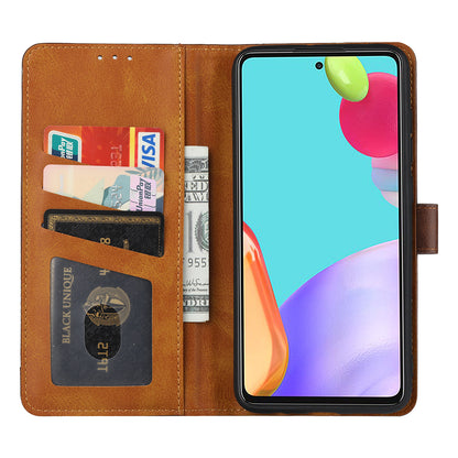 Leather Wallet Stand Phone Shell with Supporting Stand for Samsung Galaxy A52 4G/5G / A52s 5G