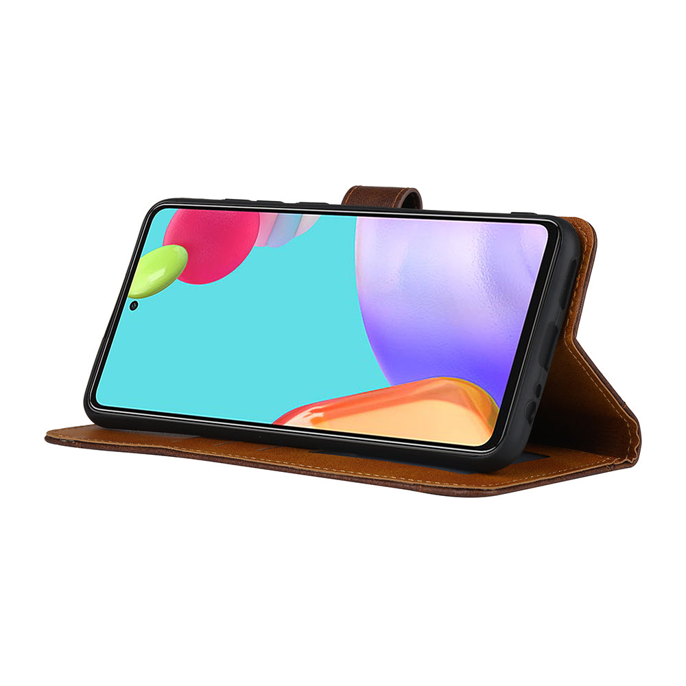 Leather Wallet Stand Phone Shell with Supporting Stand for Samsung Galaxy A52 4G/5G / A52s 5G
