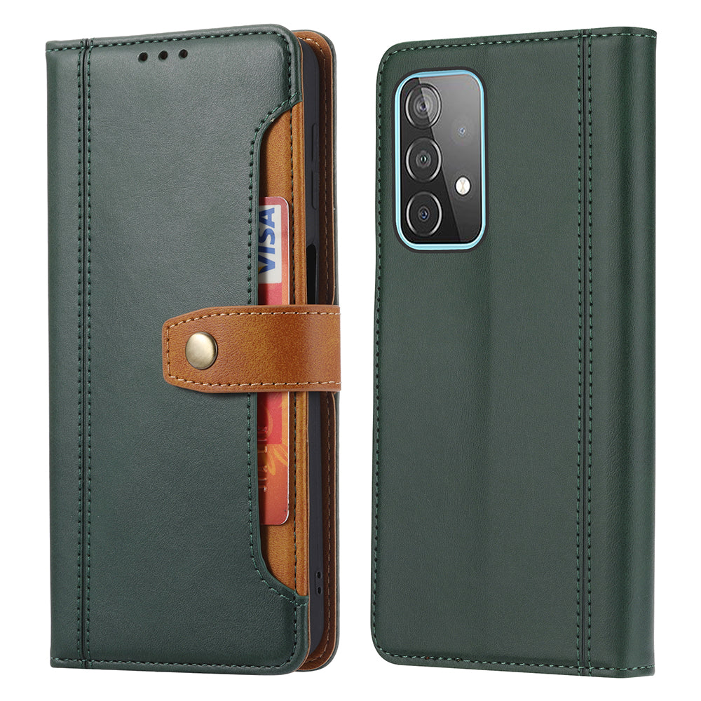 Leather Wallet Stand Phone Shell with Supporting Stand for Samsung Galaxy A52 4G/5G / A52s 5G
