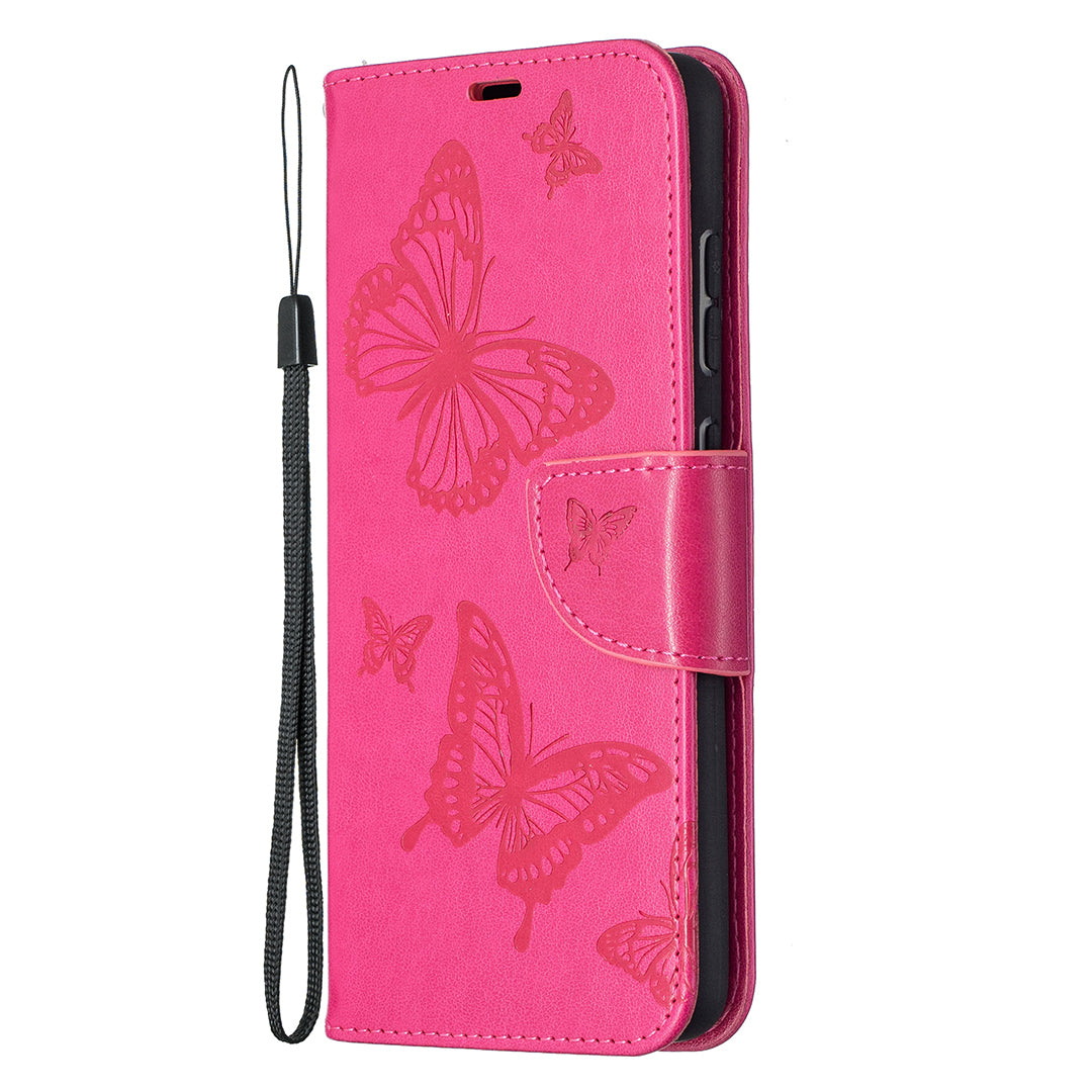 For Samsung Galaxy A52 4G/5G / A52s 5G Imprint Butterflies Wallet Stand Flip Leather Phone Shell