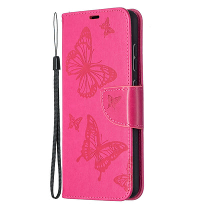 For Samsung Galaxy A52 4G/5G / A52s 5G Imprint Butterflies Wallet Stand Flip Leather Phone Shell