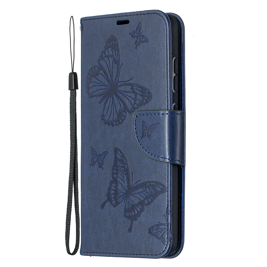 For Samsung Galaxy A52 4G/5G / A52s 5G Imprint Butterflies Wallet Stand Flip Leather Phone Shell
