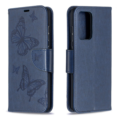 For Samsung Galaxy A52 4G/5G / A52s 5G Imprint Butterflies Wallet Stand Flip Leather Phone Shell