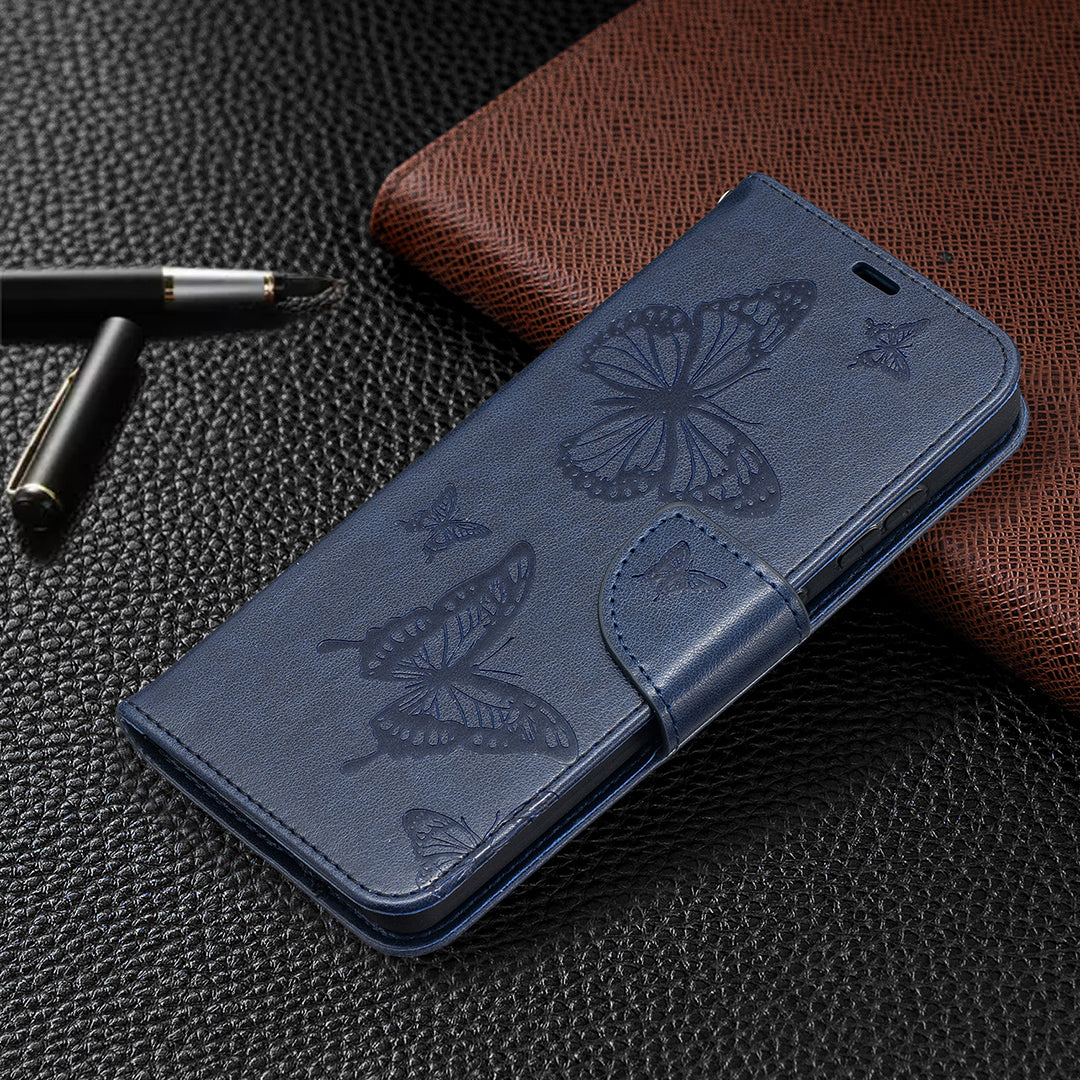 For Samsung Galaxy A52 4G/5G / A52s 5G Imprint Butterflies Wallet Stand Flip Leather Phone Shell