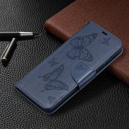 For Samsung Galaxy A52 4G/5G / A52s 5G Imprint Butterflies Wallet Stand Flip Leather Phone Shell