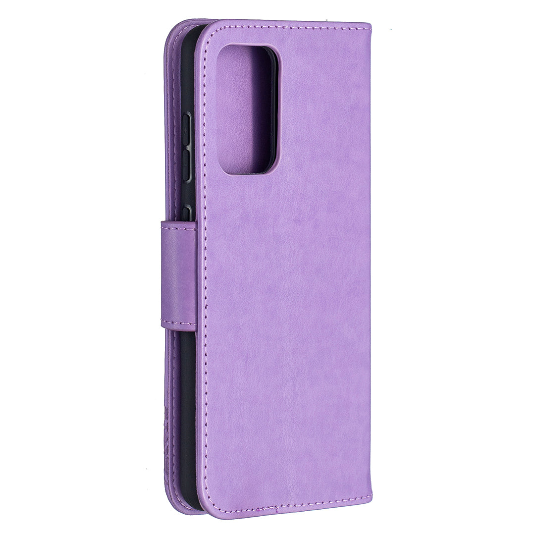 For Samsung Galaxy A52 4G/5G / A52s 5G Imprint Butterflies Wallet Stand Flip Leather Phone Shell