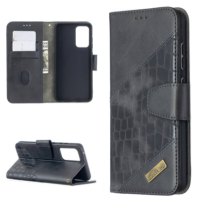 BF04 Splicing Crocodile Texture Protector Wallet Stand Leather Case for Samsung Galaxy A52 4G/5G / A52s 5G