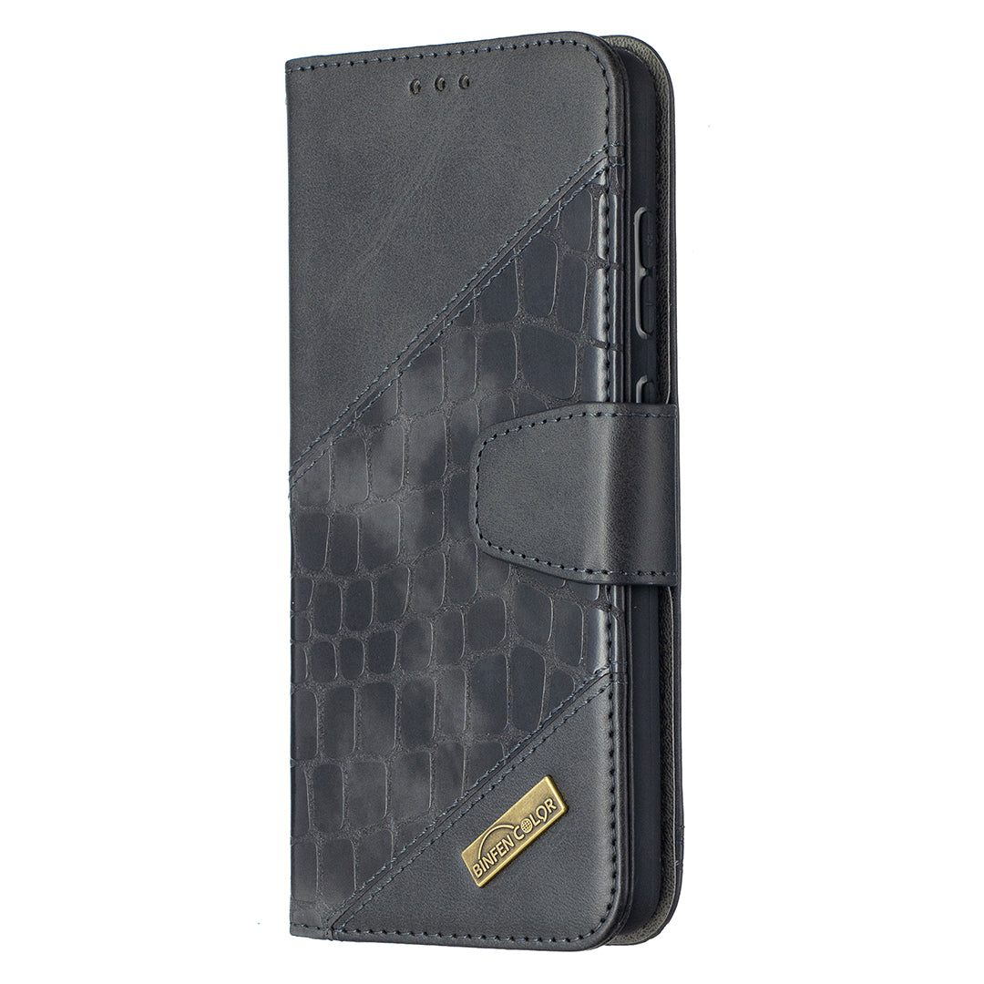 BF04 Splicing Crocodile Texture Protector Wallet Stand Leather Case for Samsung Galaxy A52 4G/5G / A52s 5G