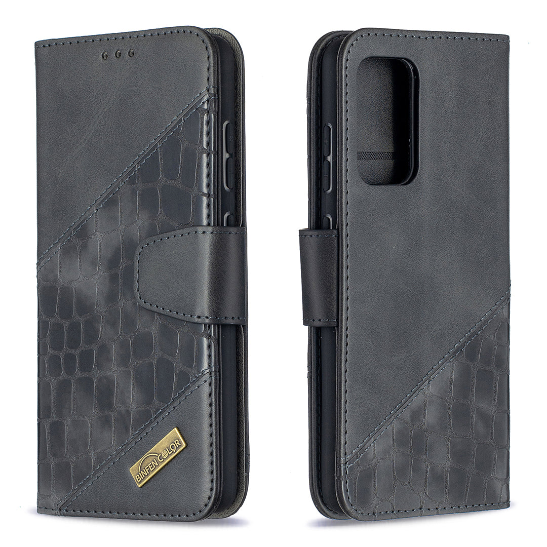 BF04 Splicing Crocodile Texture Protector Wallet Stand Leather Case for Samsung Galaxy A52 4G/5G / A52s 5G
