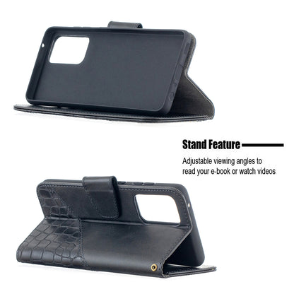 BF04 Splicing Crocodile Texture Protector Wallet Stand Leather Case for Samsung Galaxy A52 4G/5G / A52s 5G
