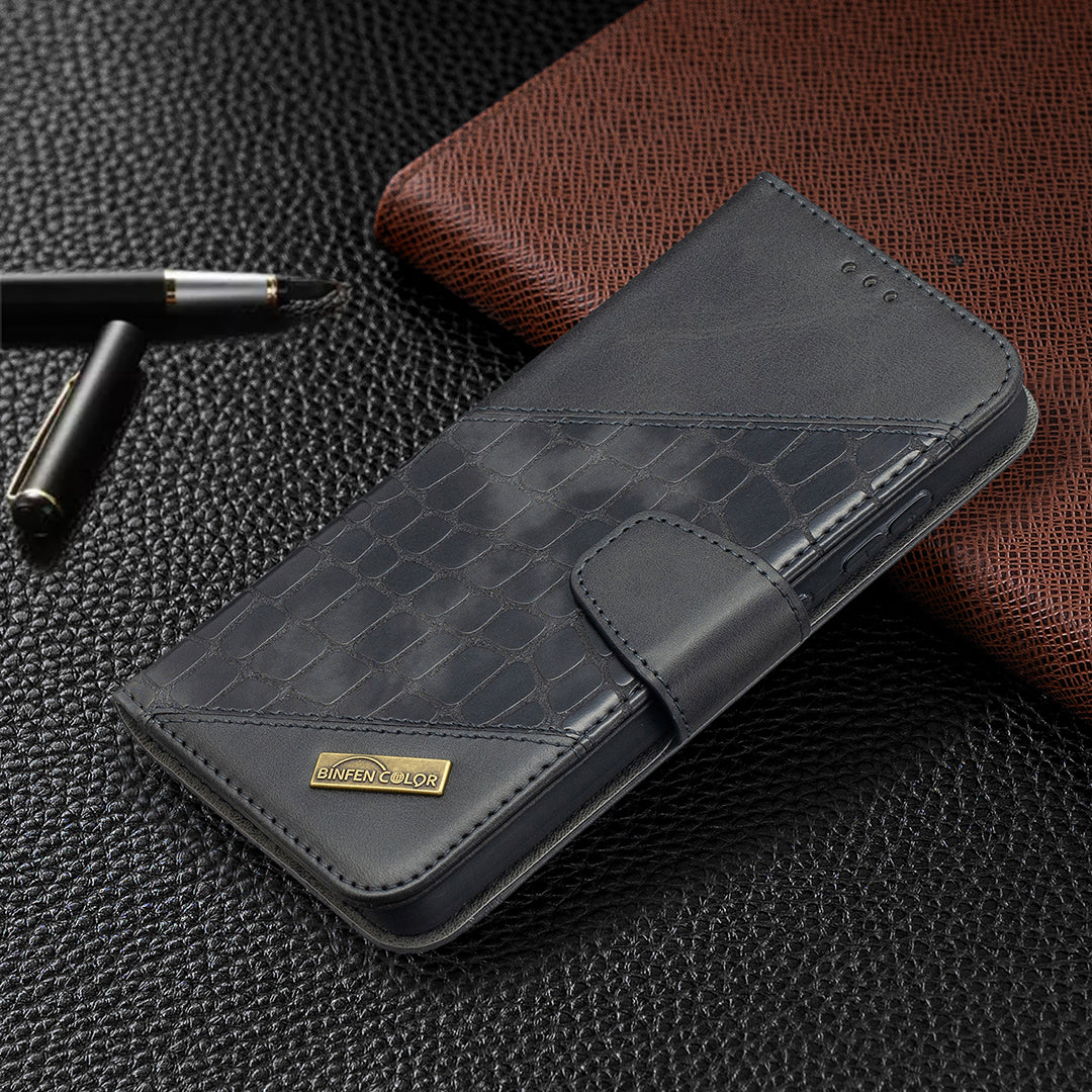 BF04 Splicing Crocodile Texture Protector Wallet Stand Leather Case for Samsung Galaxy A52 4G/5G / A52s 5G