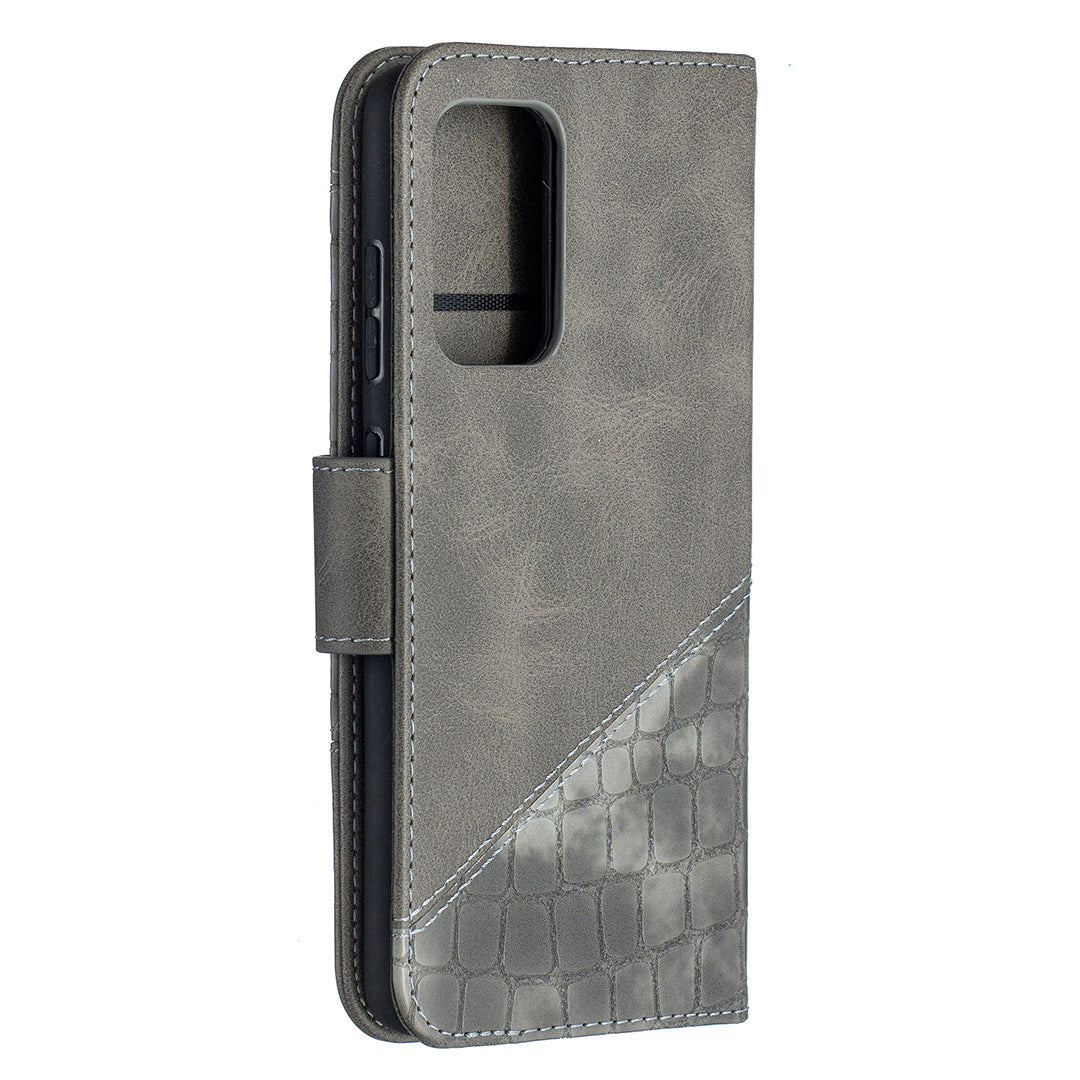 BF04 Splicing Crocodile Texture Protector Wallet Stand Leather Case for Samsung Galaxy A52 4G/5G / A52s 5G