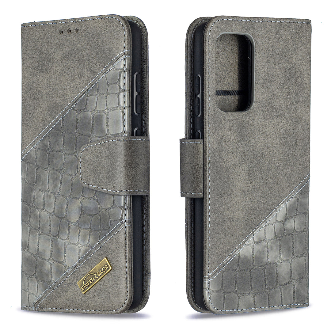 BF04 Splicing Crocodile Texture Protector Wallet Stand Leather Case for Samsung Galaxy A52 4G/5G / A52s 5G