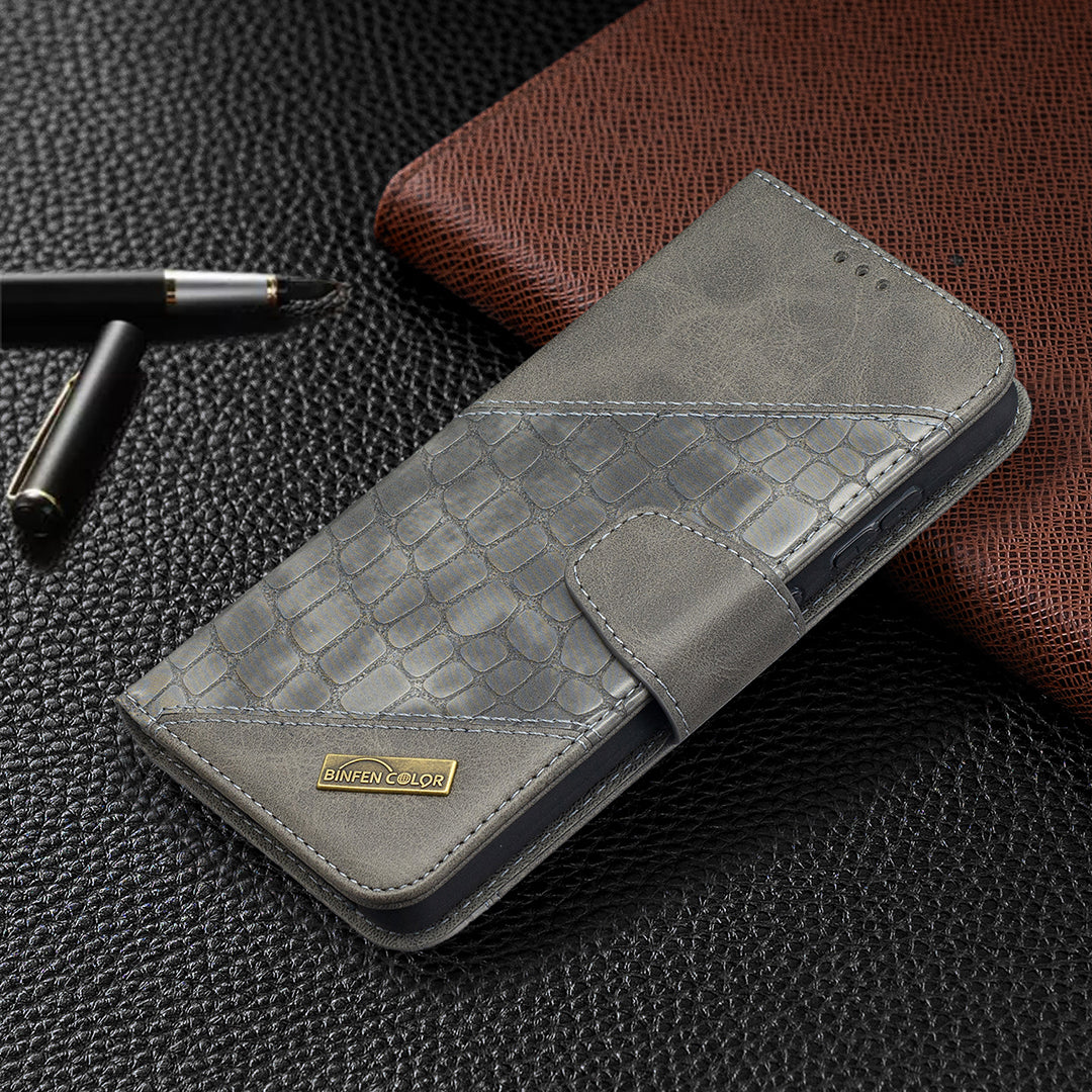 BF04 Splicing Crocodile Texture Protector Wallet Stand Leather Case for Samsung Galaxy A52 4G/5G / A52s 5G