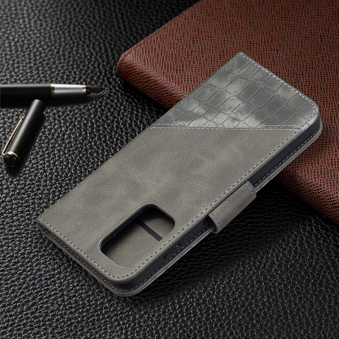 BF04 Splicing Crocodile Texture Protector Wallet Stand Leather Case for Samsung Galaxy A52 4G/5G / A52s 5G