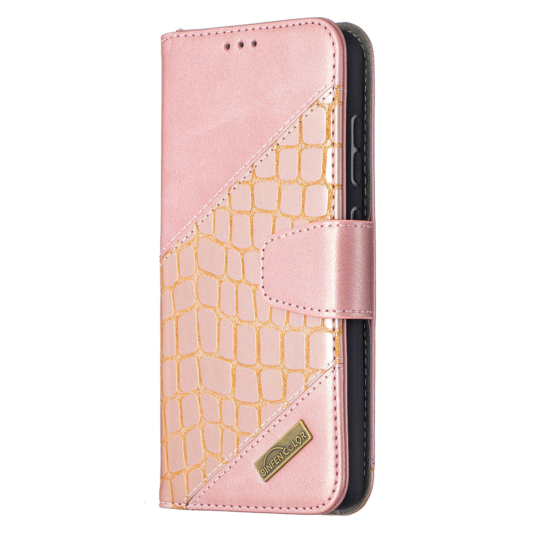 BF04 Splicing Crocodile Texture Protector Wallet Stand Leather Case for Samsung Galaxy A52 4G/5G / A52s 5G